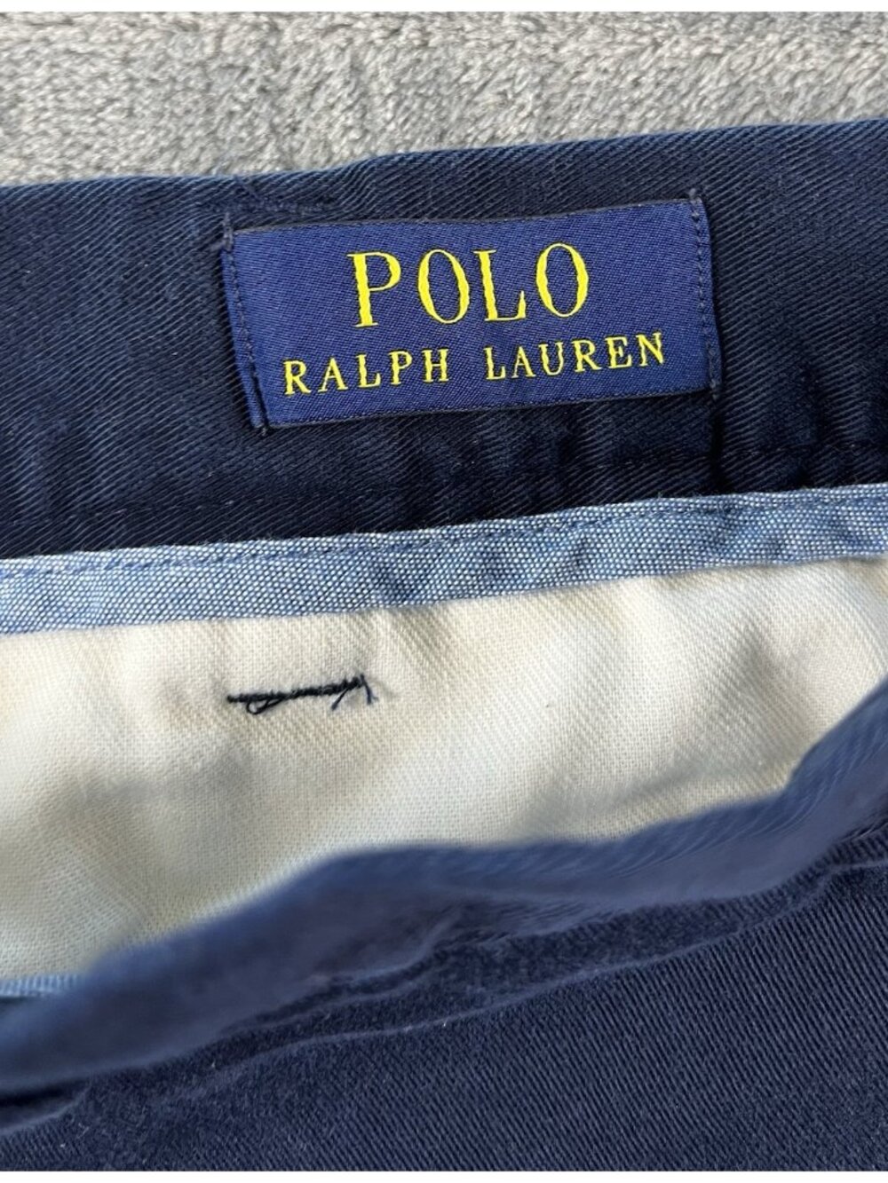 Vintage Polo Ralph Lauren Cotton Navy Blue Chino Shorts Men’s Size 40T (fits 38) - Picture 5 of 8